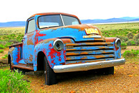 Blue & Red Chevy Truck